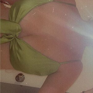 Olive Green Silk Top